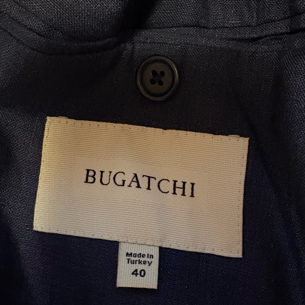 Bugatchi Navy Linen 2 button blazer jacket size 4… - image 6